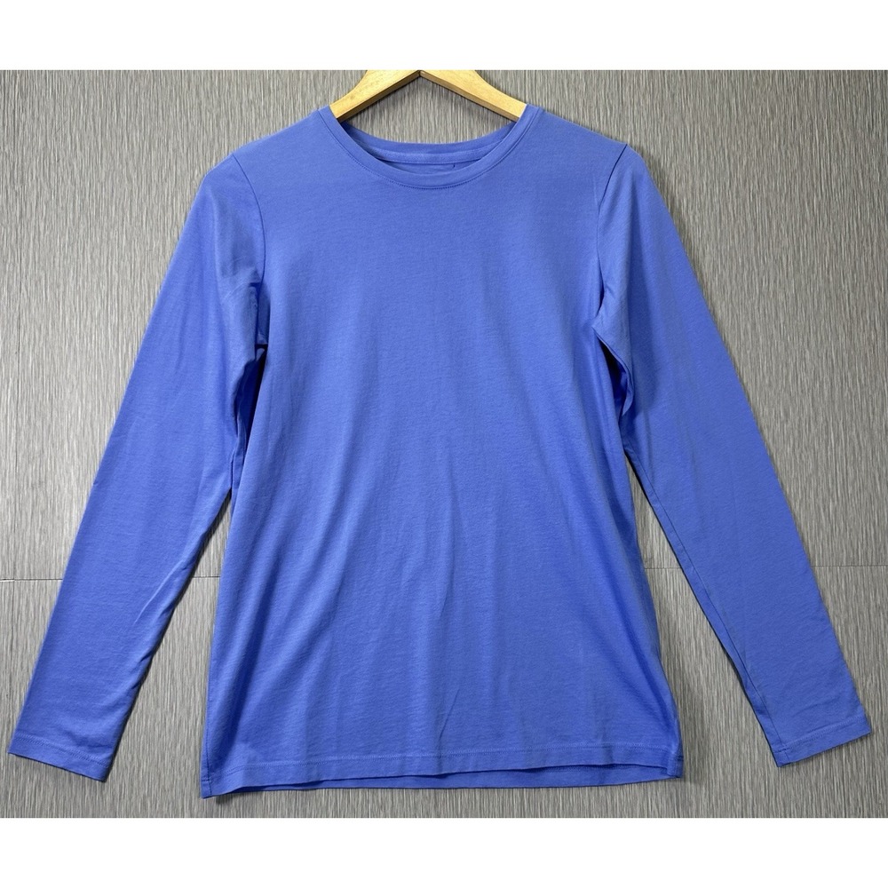 Lands' End Jersey Knit Tops, CrewNeck,LongSleeve BUNDLE Lgt Blue & Periwinkle-XS